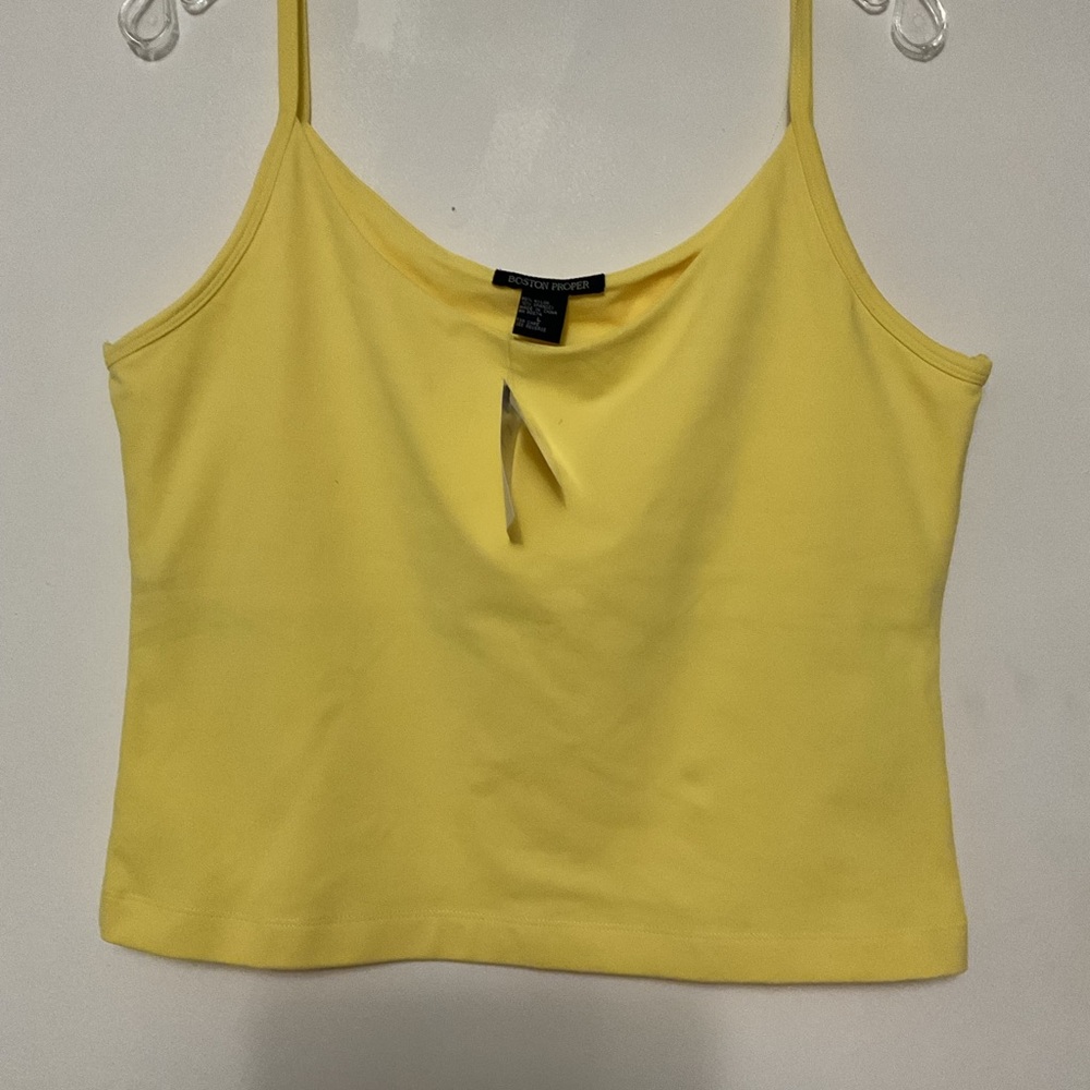 Boston Proper Yellow Keyhole Cami Tank Top